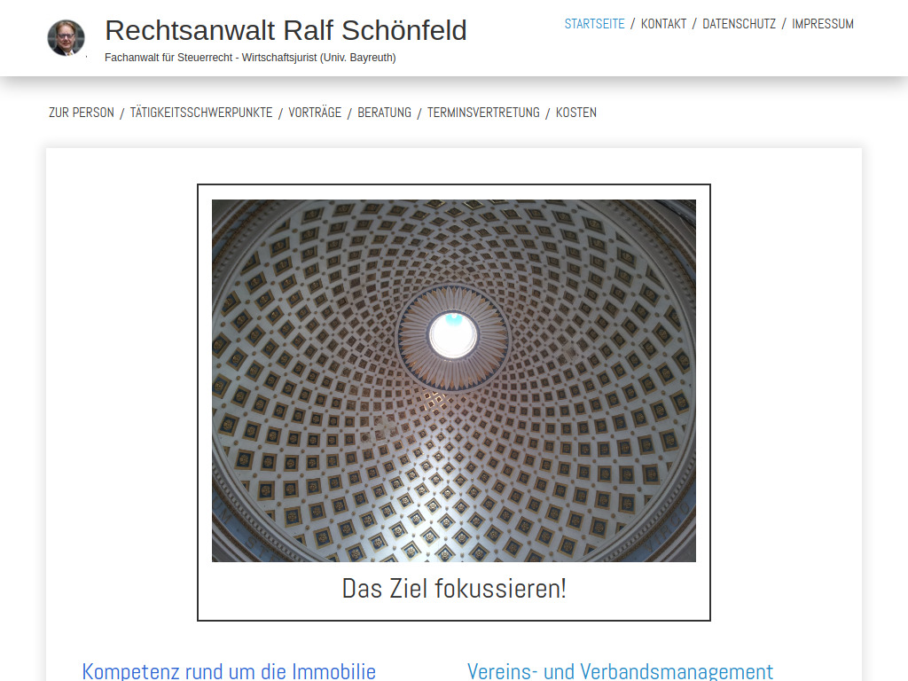 Website von Rechtsanwalt Ralf Schönfeld in Frankfurt am Main
