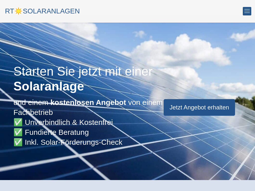 Website von RT☀️SOLARANLAGEN in München