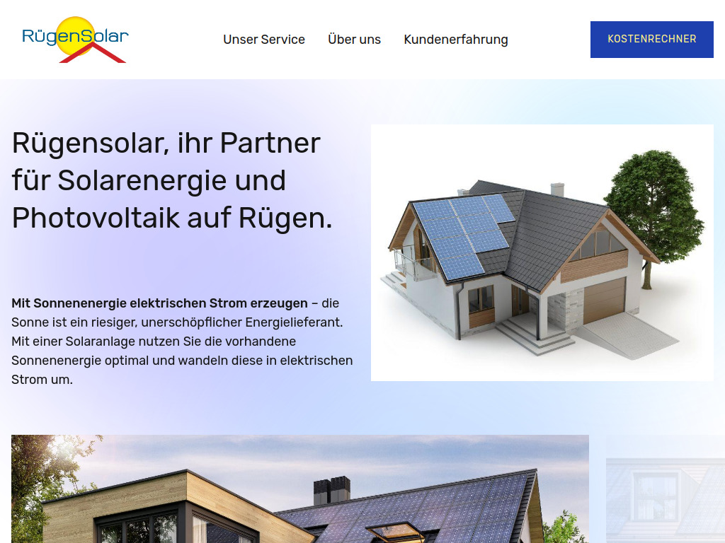 Website von Rügensolar GmbH in Baabe
