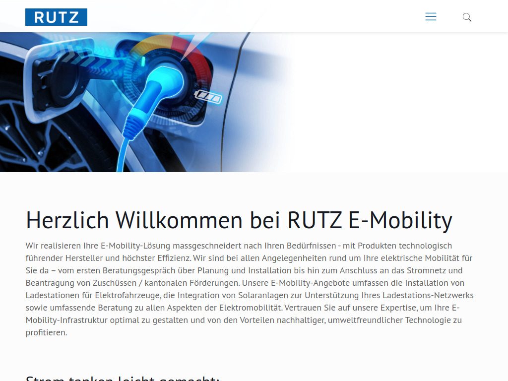 Website von RUTZ Gruppe AG in Rümlang