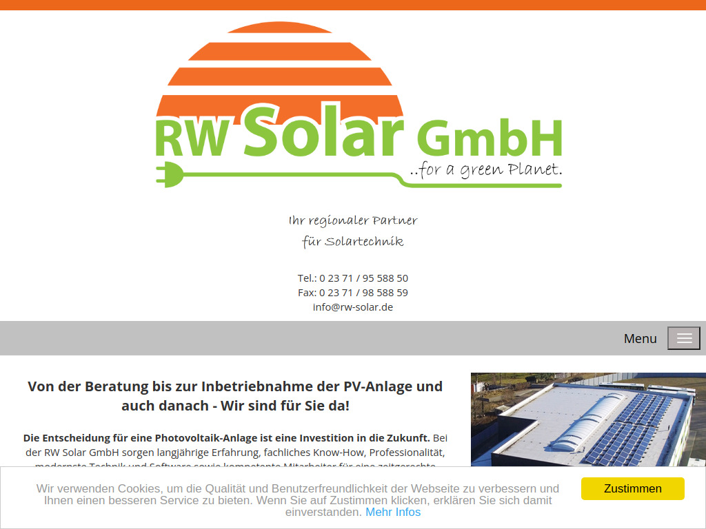 Website von RW Solar GmbH in Iserlohn