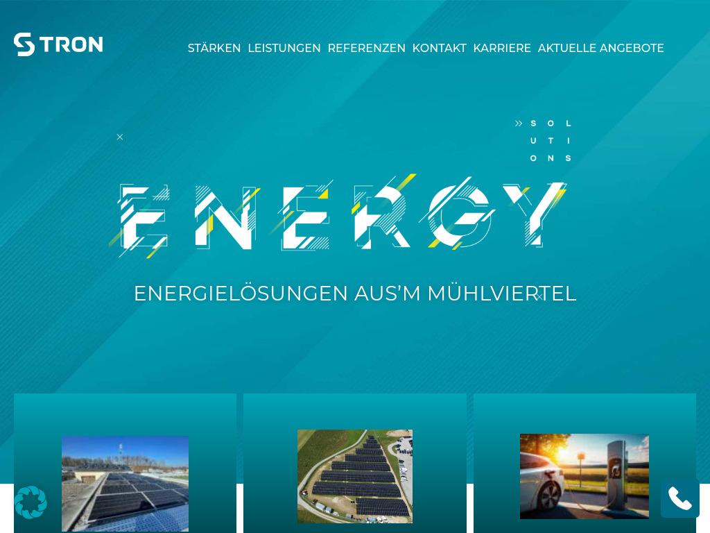 Website von S-TRON Energy Solutions GmbH in Traberg