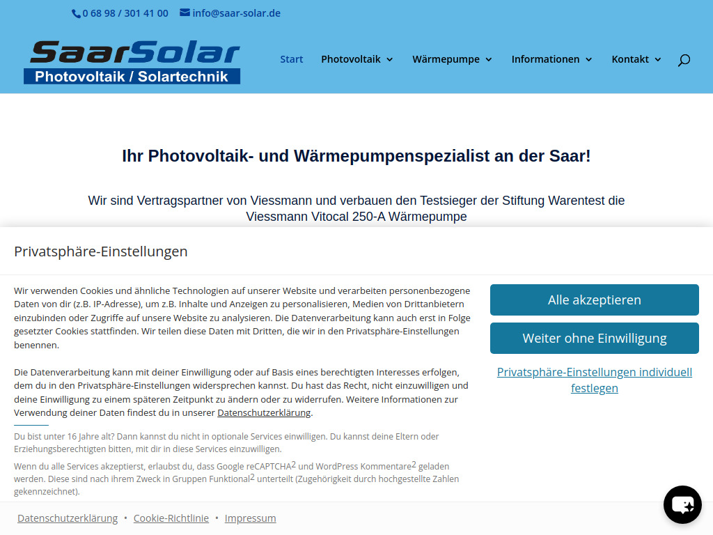 Website von SunshineTec GmbH in Püttlingen
