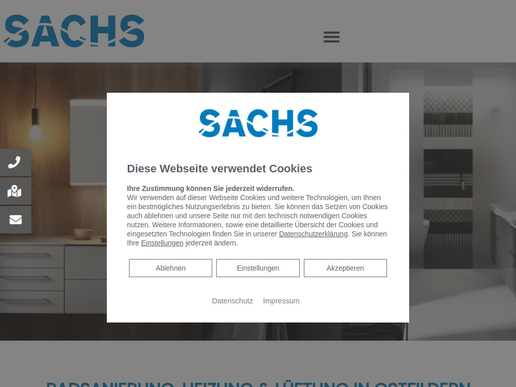 Website von Richard + Reinhold Sachs GmbH in Ostfildern
