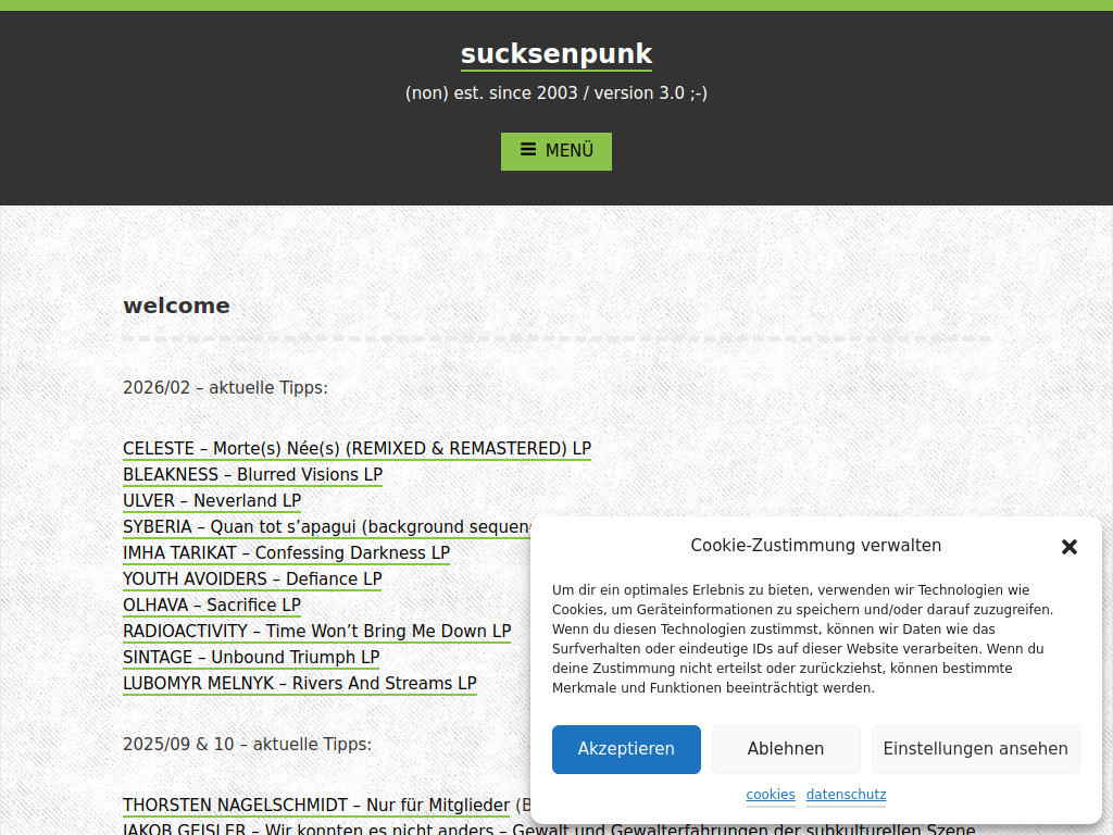 Website von sucksenpunk