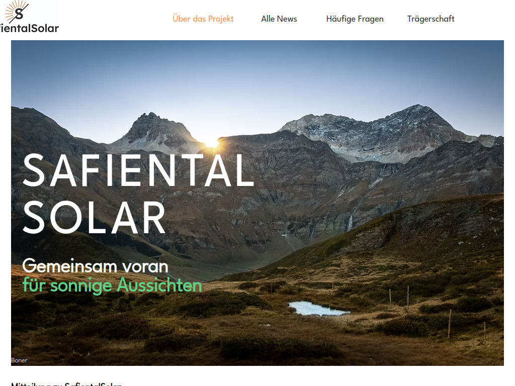 Website von SN Erneuerbare Energie AG in St.Gallen