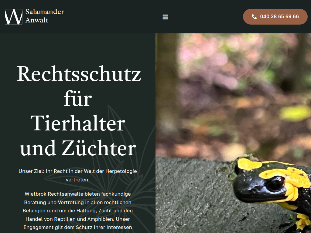 Website von Wietbrok Rechtsanwälte