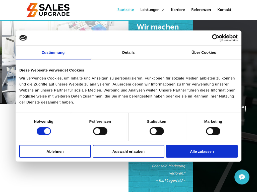 Website von Sales Upgrade GmbH in Düsseldorf