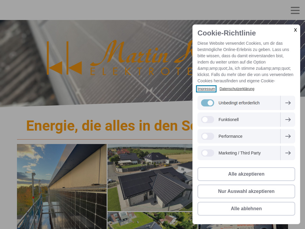 Website von Martin Kniebel Elektrotechnik in Burgdorf