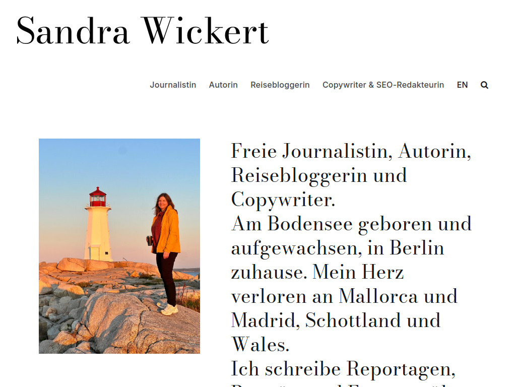 Website von Sandra Wickert in Berlin