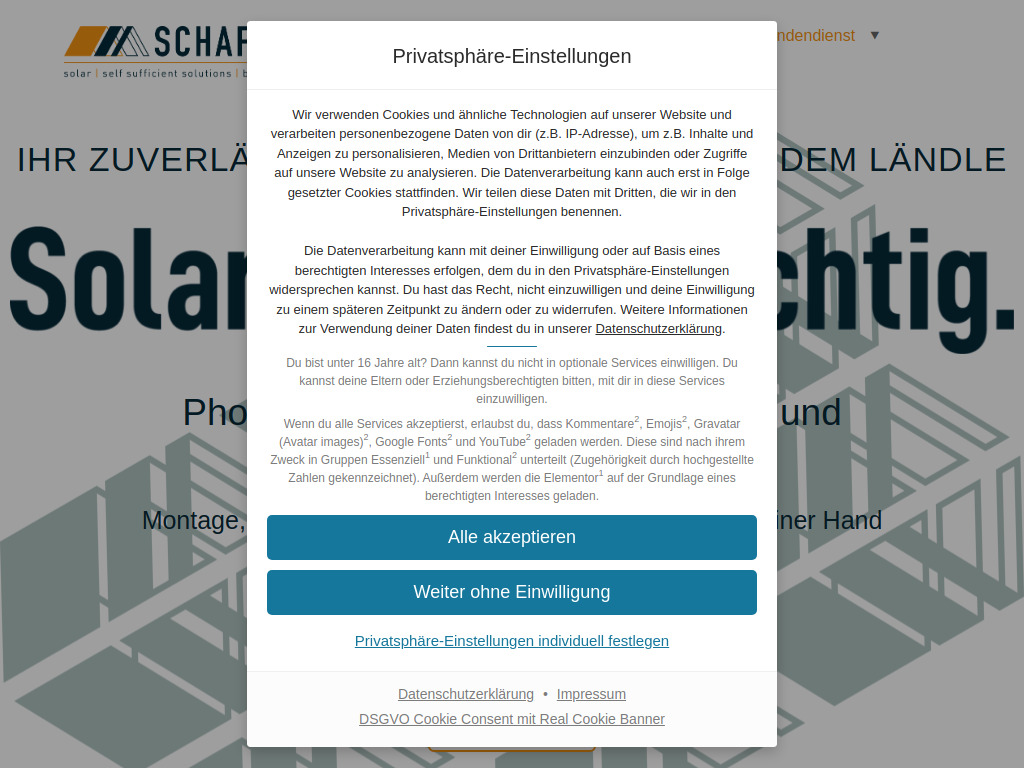 Website von Schaffrath Solar in Metzingen