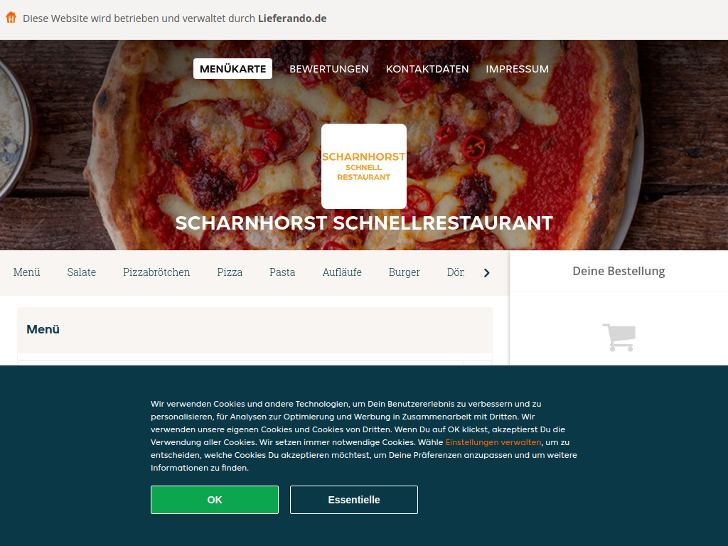 Website von Scharnhorst Schnellrestaurant - Essen online bestellen in Dortmund in Dortmund
