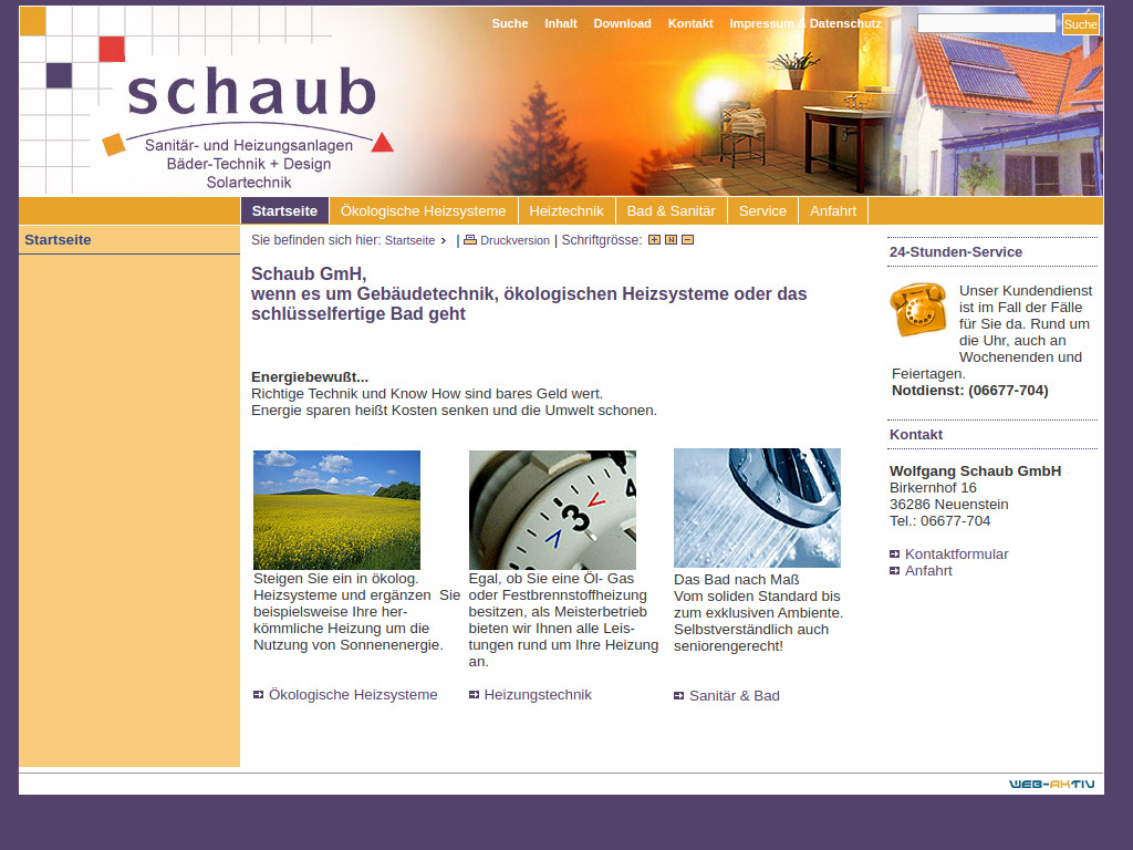 Website von Wolfgang Schaub GmbH in Neuenstein