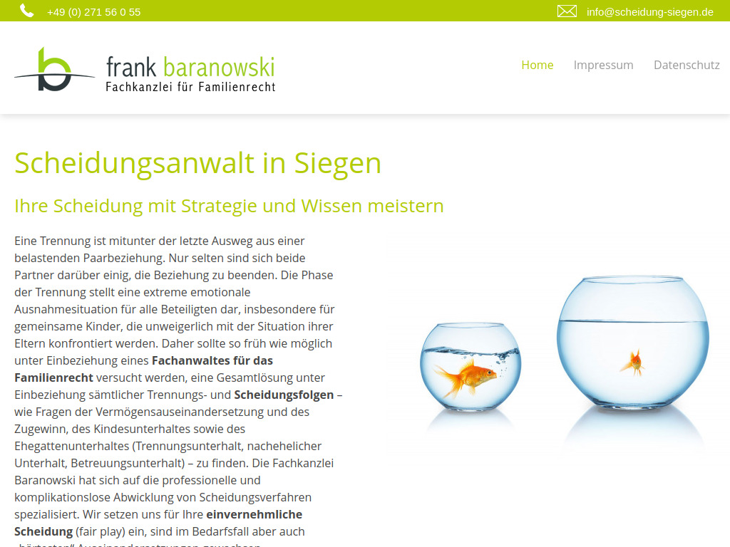 Website von Fachkanzlei Baranowski in Siegen