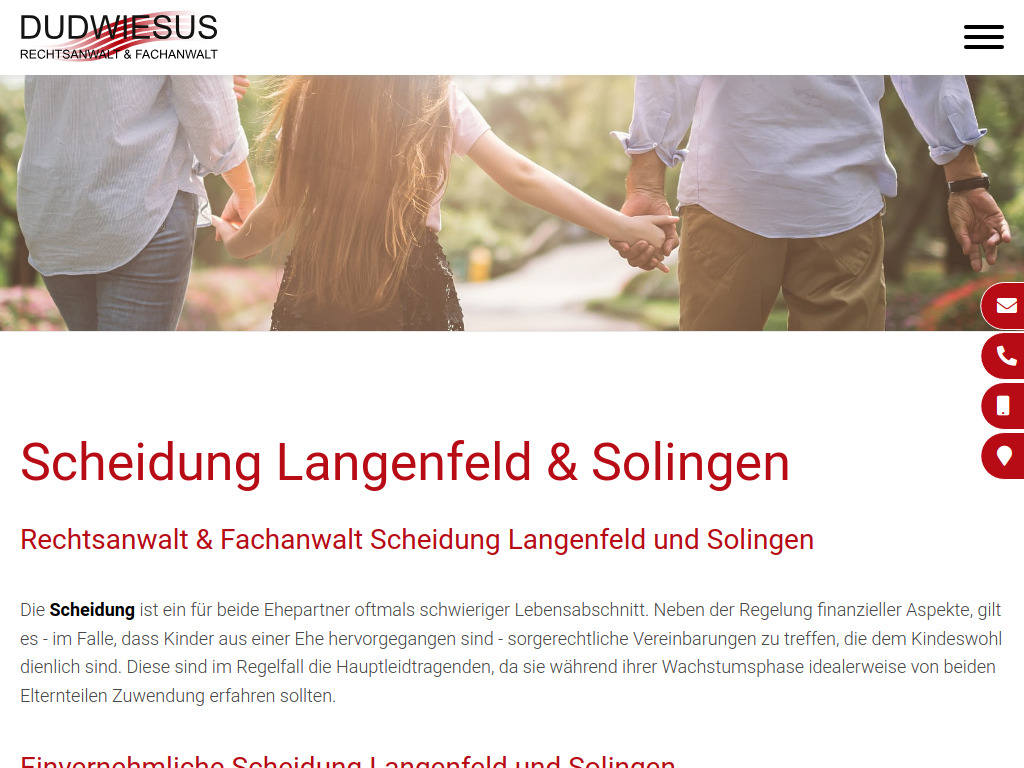 Website von Kanzlei Dudwiesus in Langenfeld