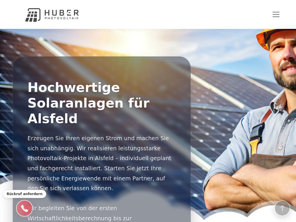 Website von Huber Group GmbH in Alsfeld