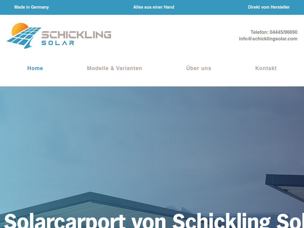 Website von Schickling Solar GmbH in Visbek