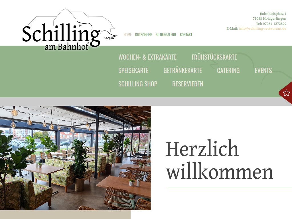 Website von Schilling am Bahnhof in Holzgerlingen