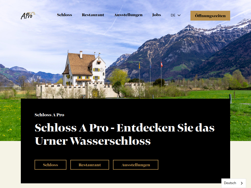 Website von Schloss A Pro in Seedorf