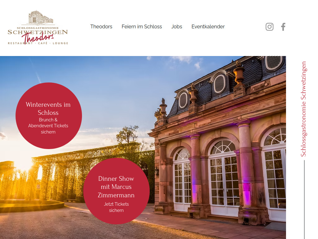 Website von Schlossgastronomie Schwetzingen GmbH in Schwetzingen