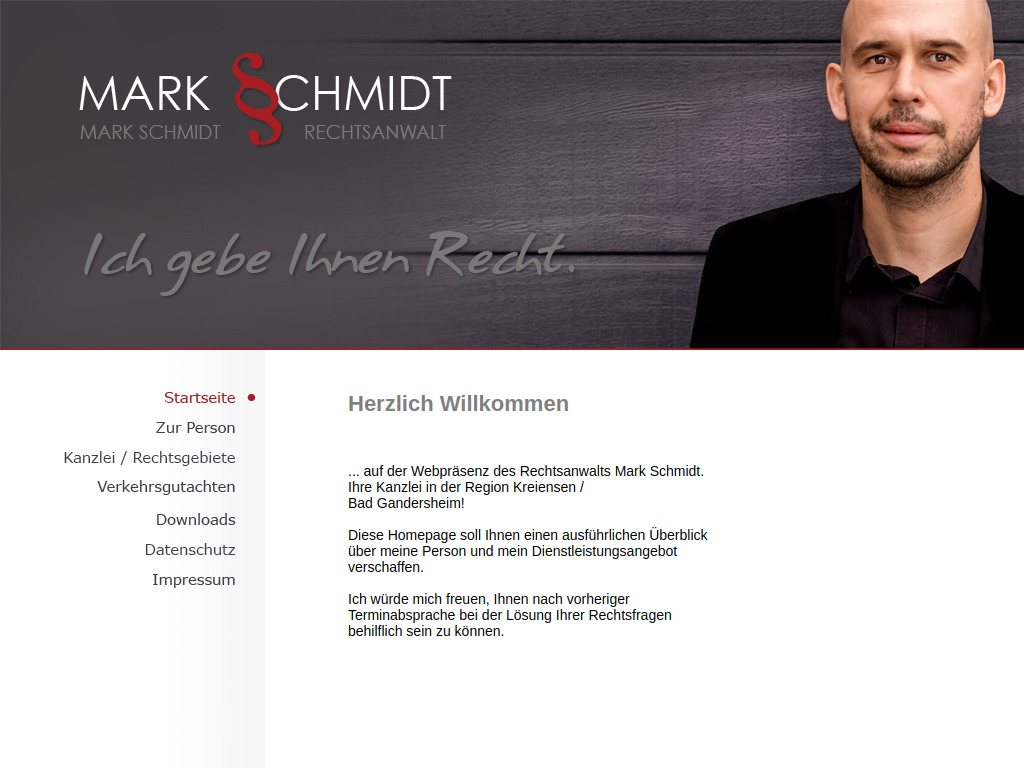 Website von Rechtsanwalt Mark Schmidt in Einbeck