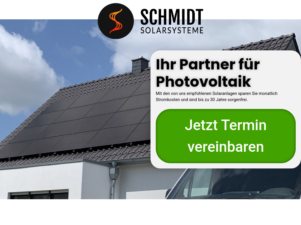 Website von Schmidt-Solarsysteme in Gütersloh