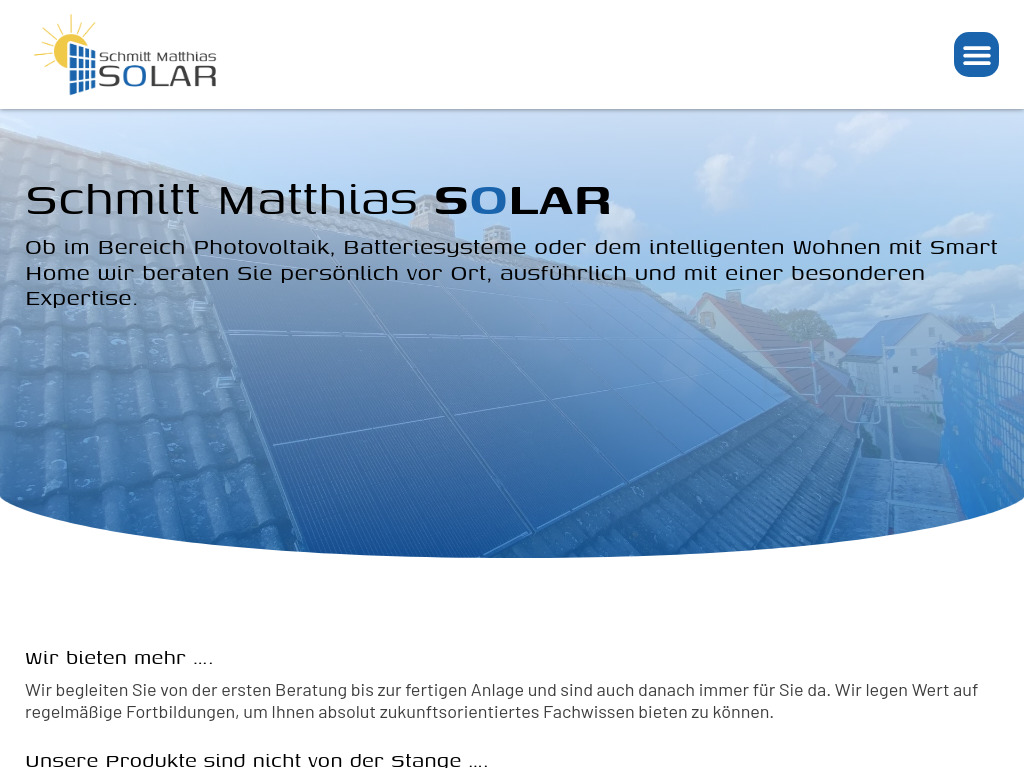 Website von Schmitt Matthias Solar in Wartmannsroth