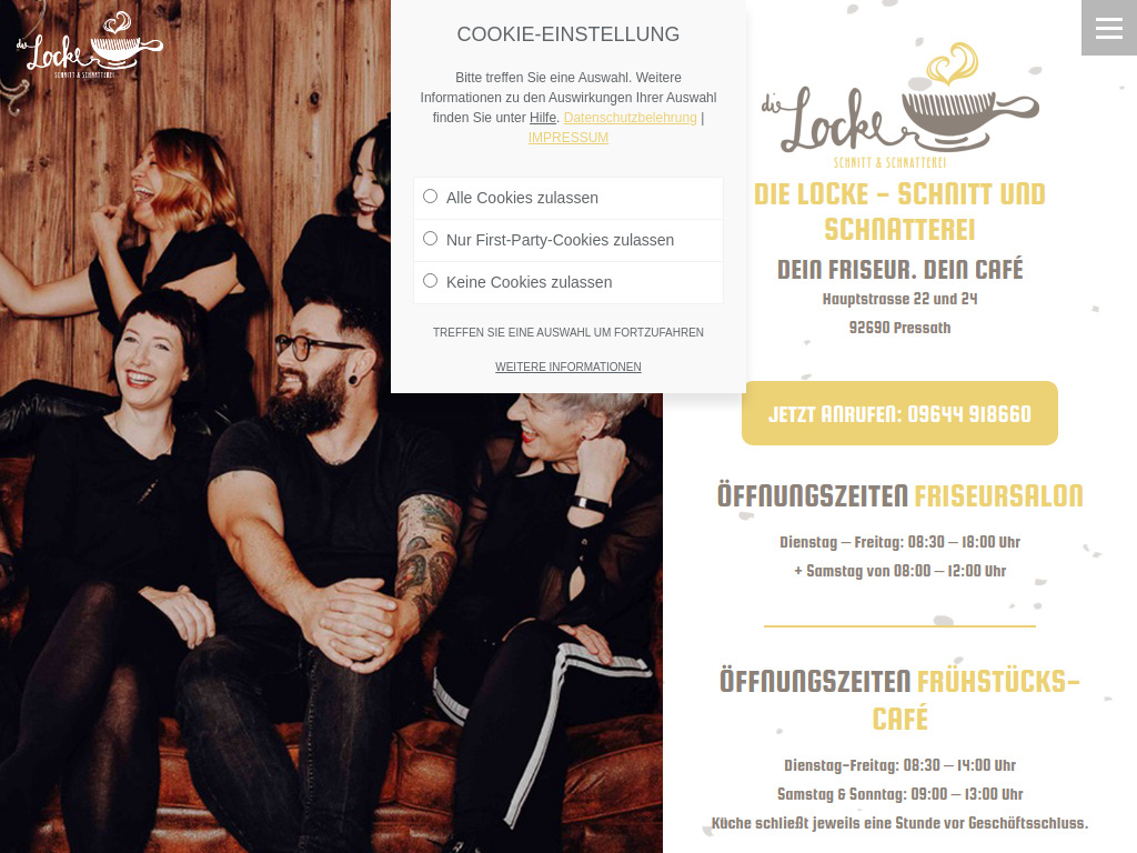 Website von Die Locke - Schnitt und Schnatterei in Pressath