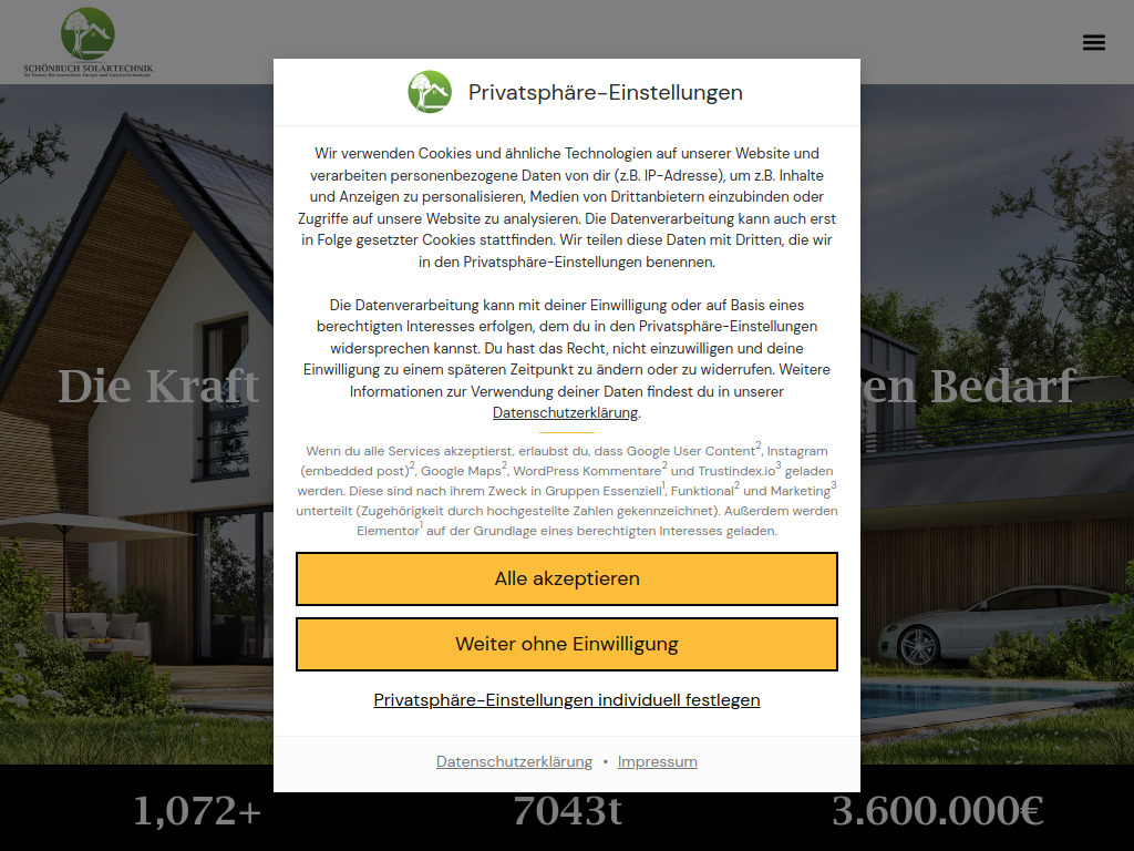 Website von Schönbuch Solartechnik GmbH in Schönaich