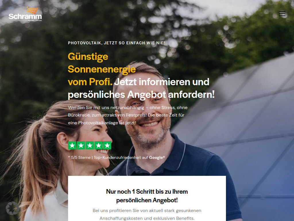 Website von Schramm Solar GmbH & Co. KG in Nüdlingen
