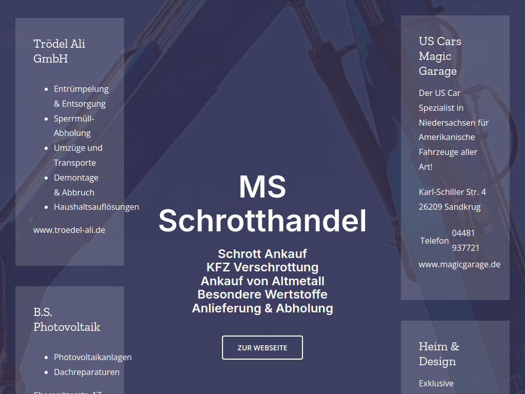 Website von Schrott Hanau in Hanau