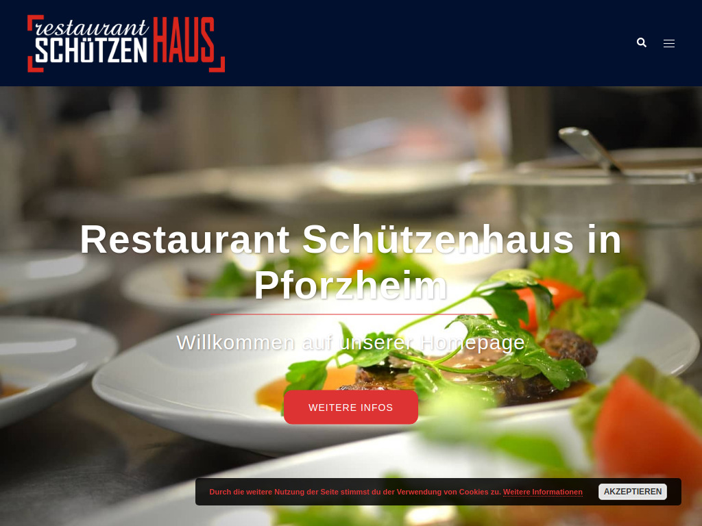 Website von Restaurant Schützenhaus in Pforzheim