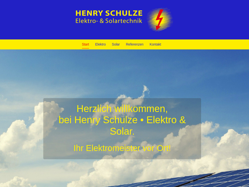 Website von Henry Schulze Elektro & Solar in Rietz-Neuendorf