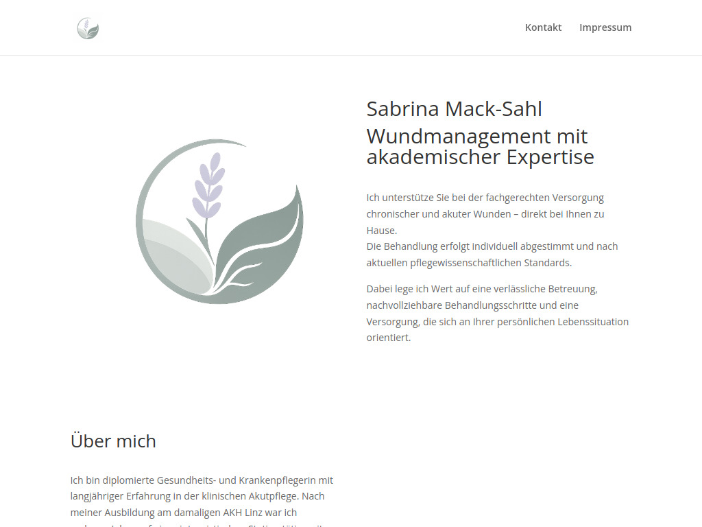 Website von Sabrina Mack-Sahl Wundmanagement