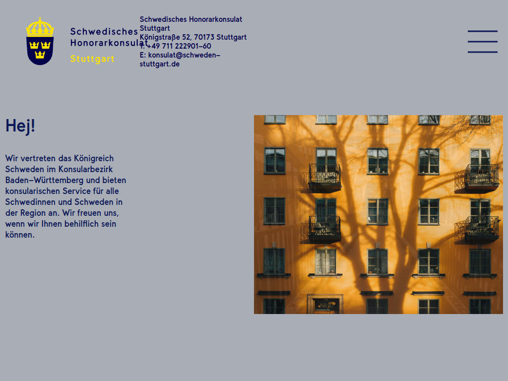 Website von Schwedisches Honorarkonsulat in Stuttgart