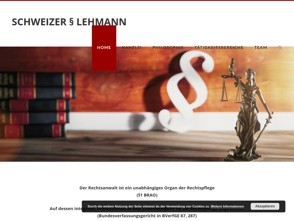 Website von Rechtsanwälte Schweizer / Lehmann in Laichingen