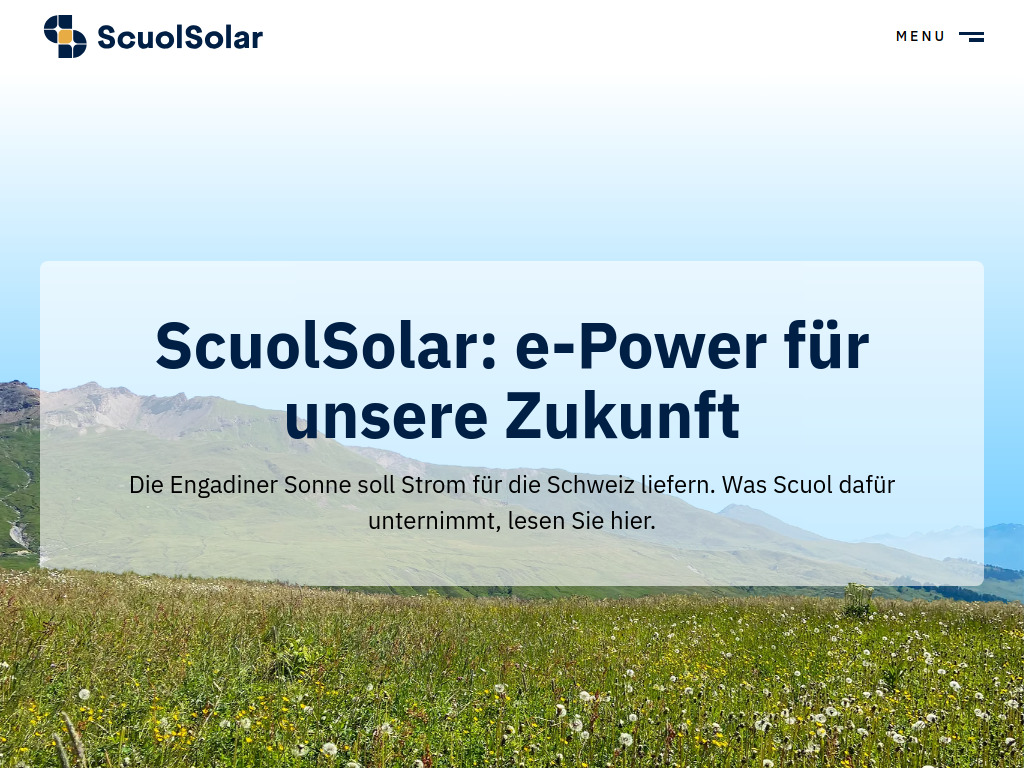 Website von ScuolSolar AG in Scuol