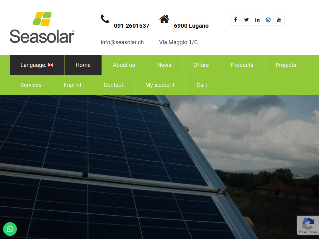 Website von Seasolar Swiss in Lugano