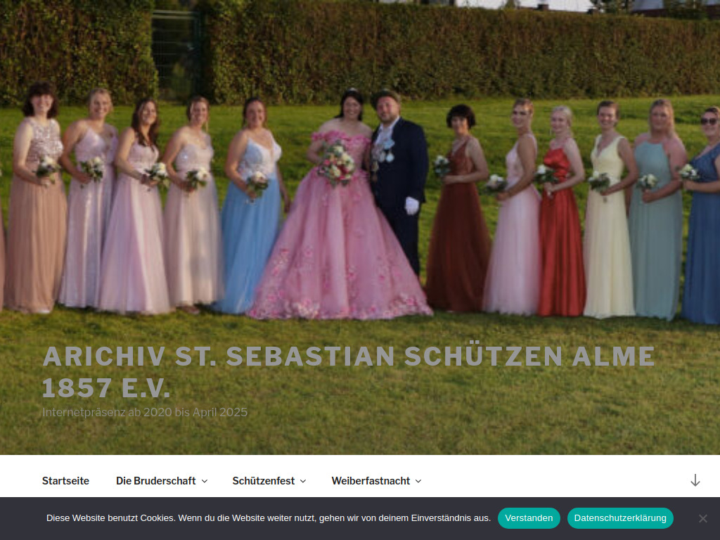 Website von St. Sebastian Schützenbruderschaft Alme 1857 e.V. in Brilon-Alme