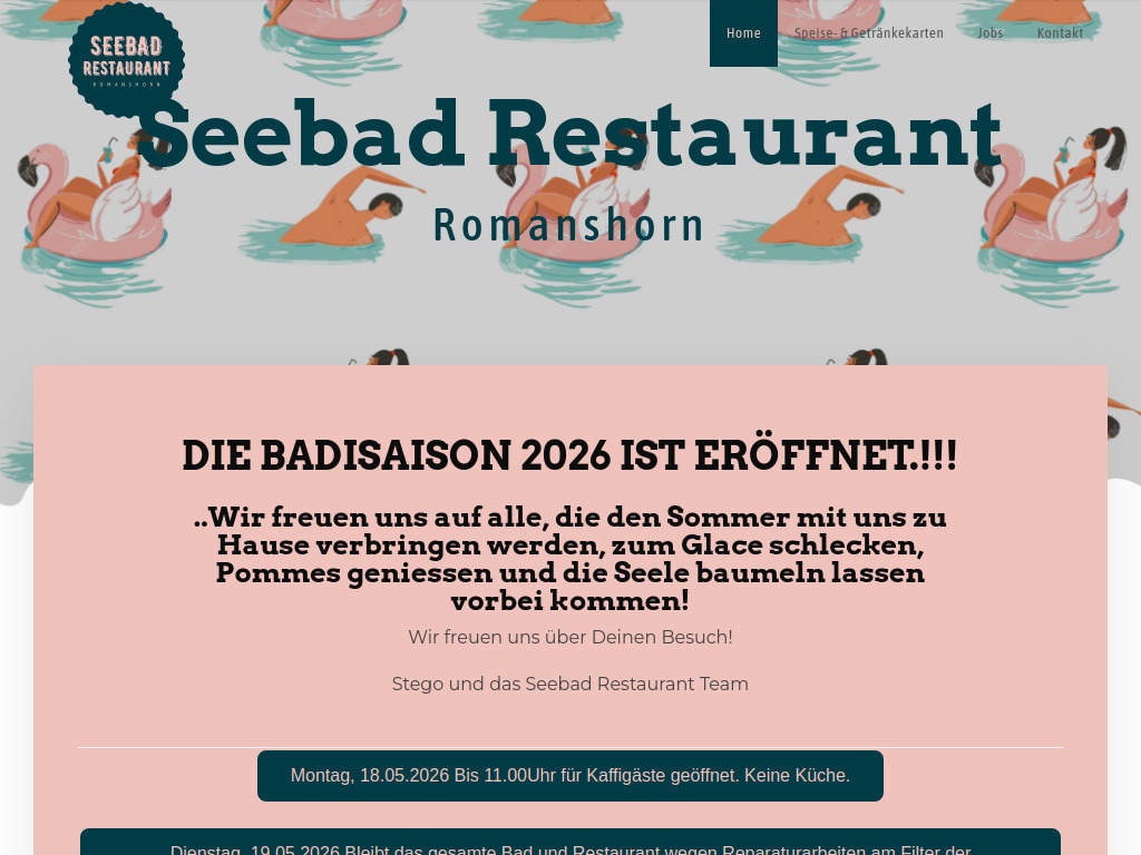 Website von Seebad Restaurant Romanshorn