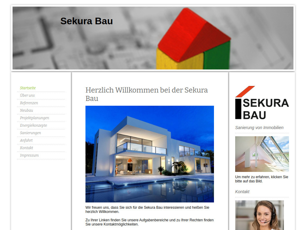 Website von Sekura Bau UG in Braunschweig