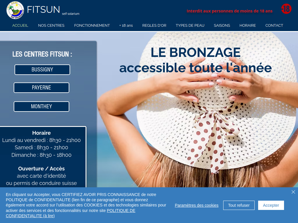 Website von Fitsun in Bussigny