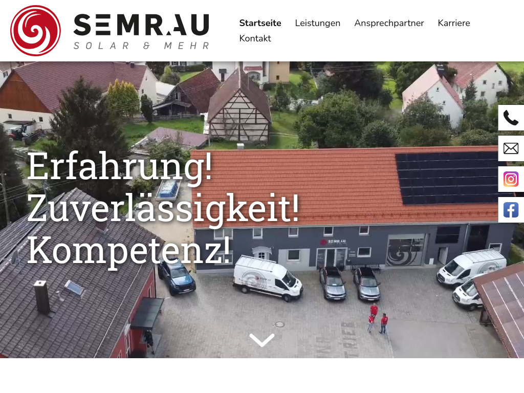 Website von Semrau Solar & mehr GmbH in Aichen-Memmenhausen