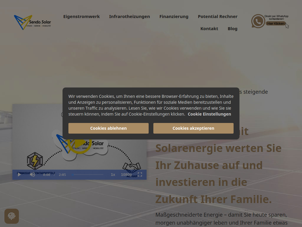 Website von Sendo GmbH in Bocholt
