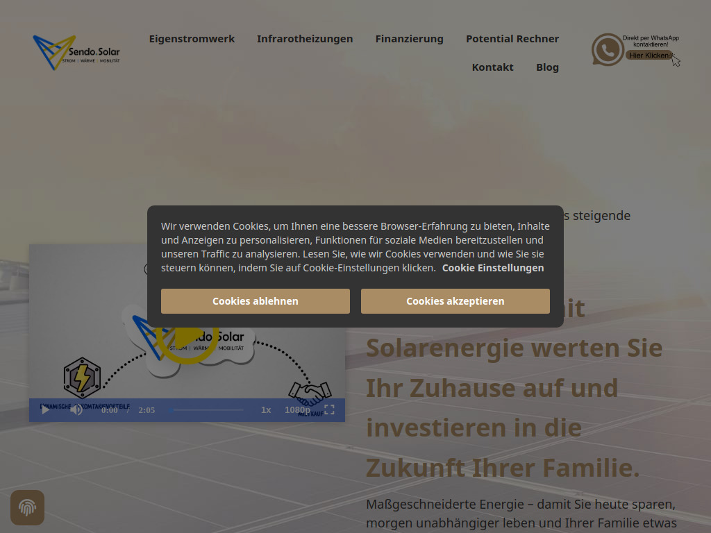 Website von Sendo GmbH in Bocholt