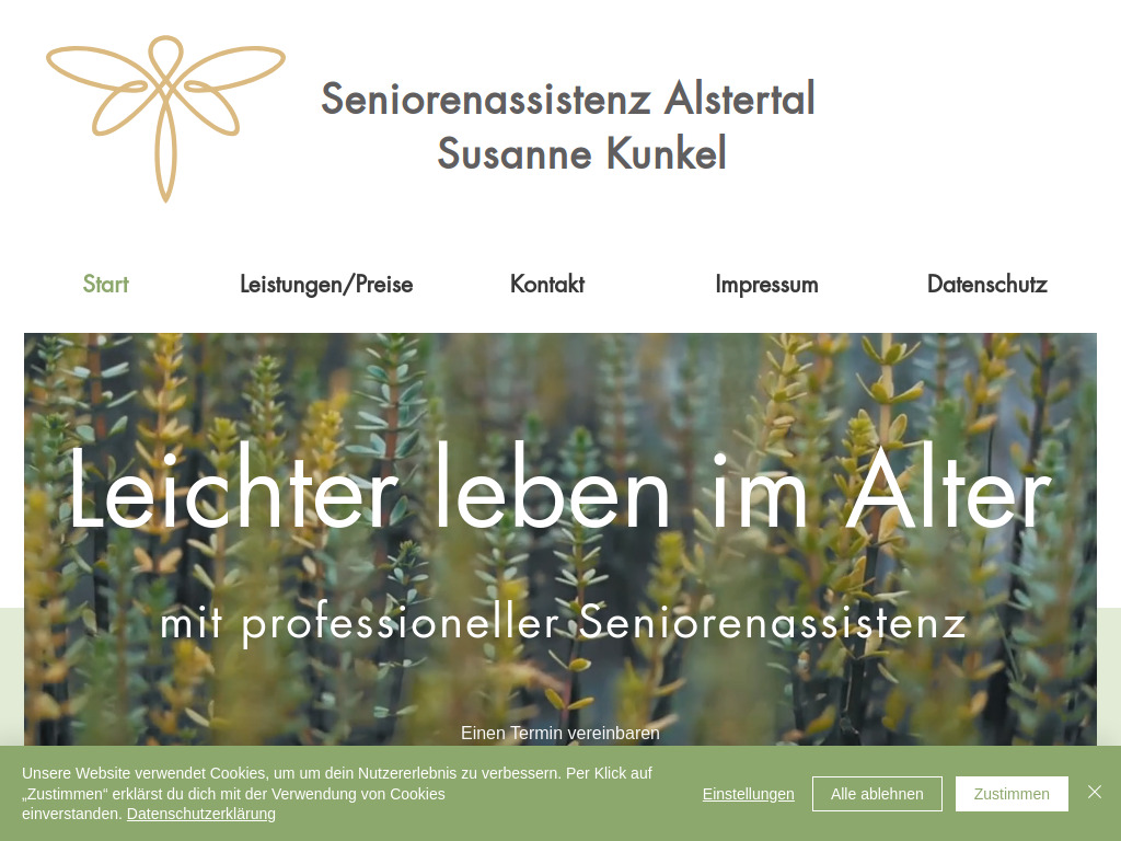Website von Seniorenassistenz-Alstertal, Susanne Kunkel in Hamburg