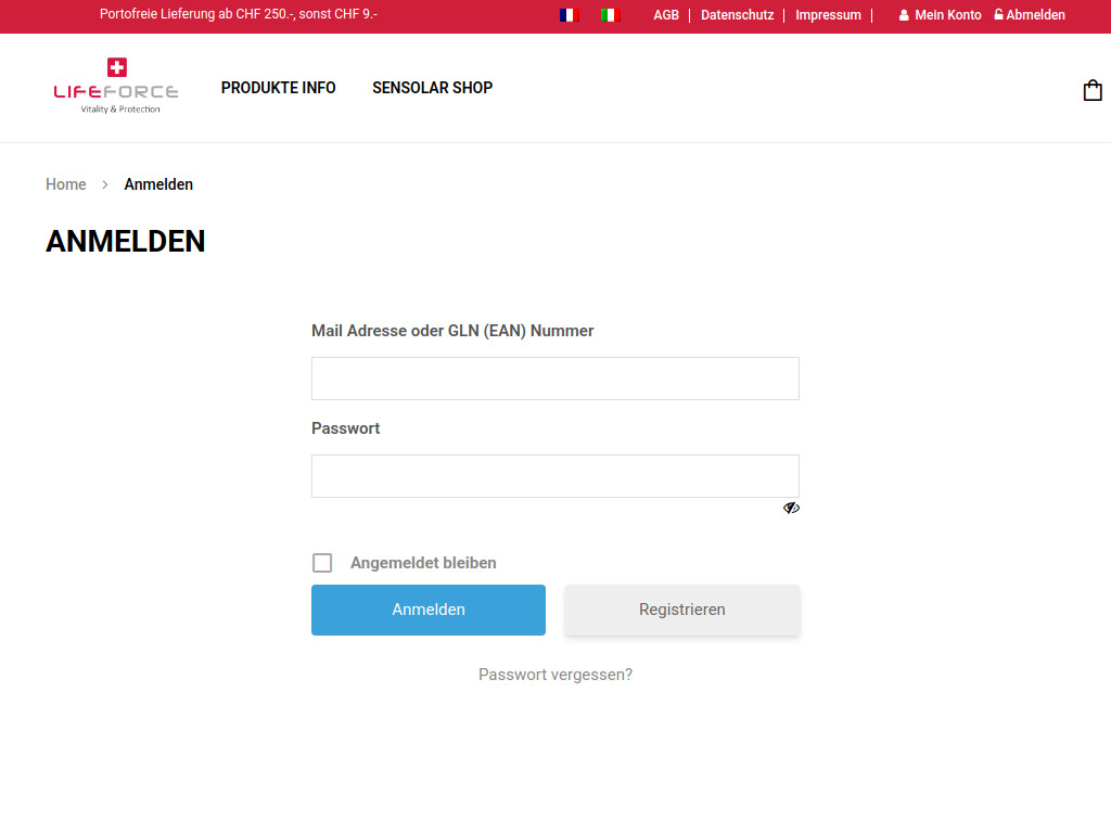 Website von Lifeforce GmbH in Küssnacht am Rigi