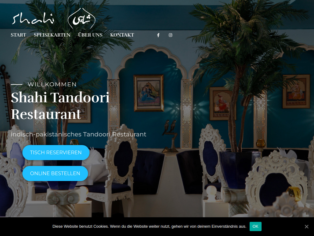 Website von Shahi Tandoori Restaurant in Rüsselsheim am Main