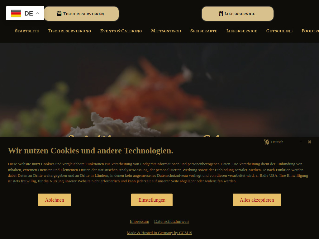 Website von Shiraz Restaurant in Darmstadt