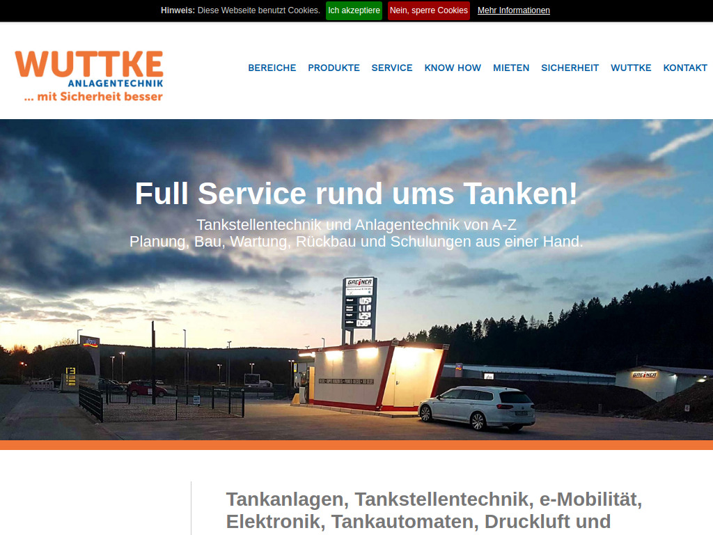 Website von Anlagentechnik Wuttke GmbH in Bochum